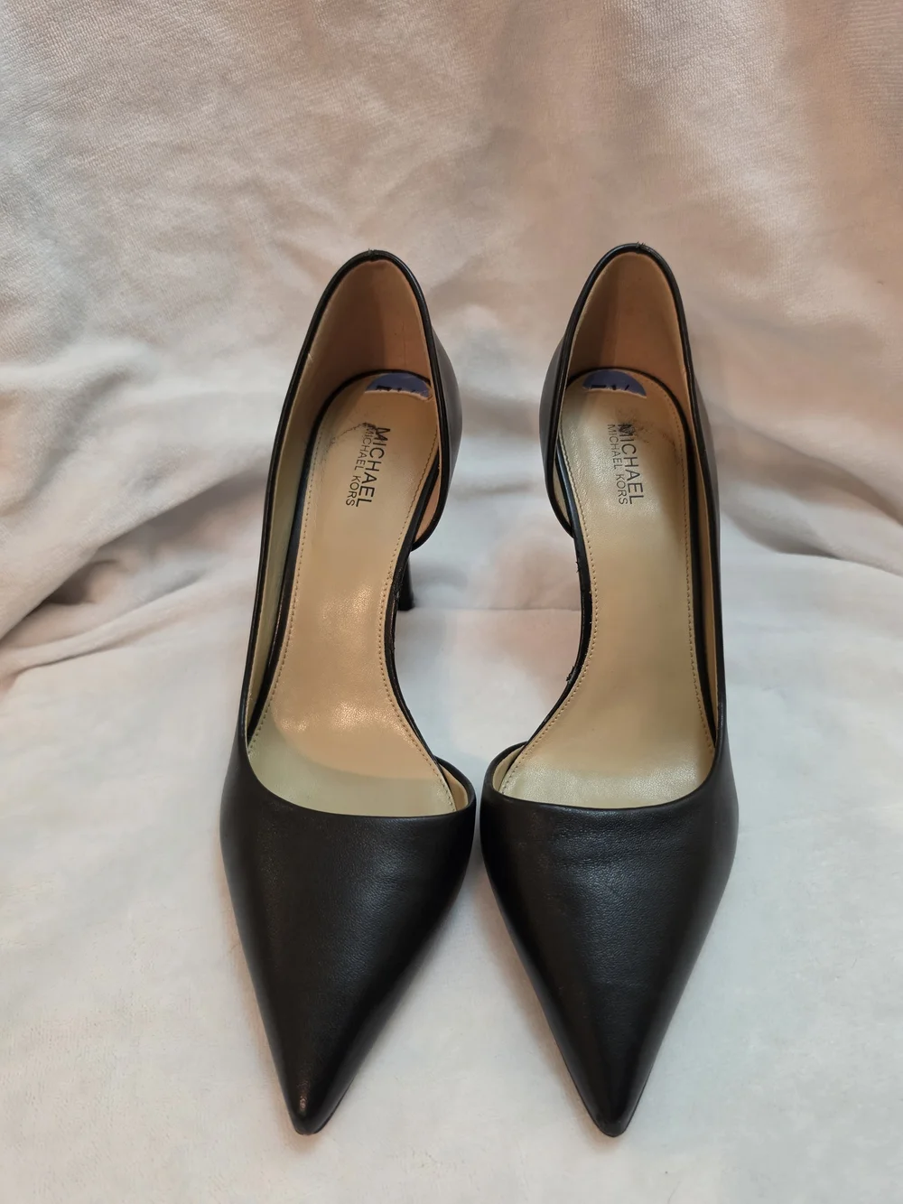 MICHAEL Michael Kors Black Pointed-Toe Leather Stiletto Pumps
